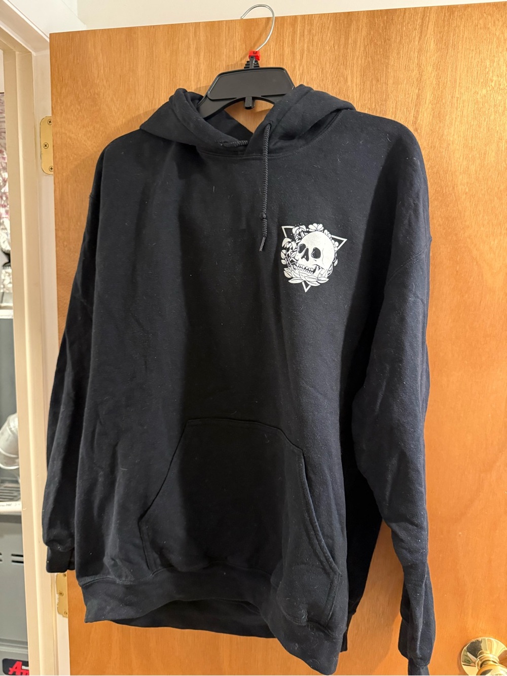 Black Graphic Skull Hoodie Sweatshirt - woman